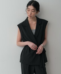 GALLEST | Comfy SET UP｜ベルテッドジレ【セットアップ対応／通勤／カセット服／接触冷感／UVカット】(ベスト)