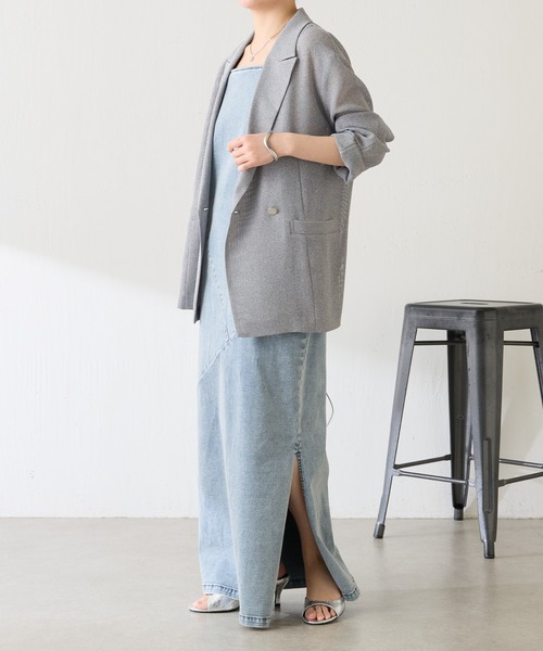 COLLAGE GALLARDAGALANTE（コラージュガリャルダガランテ）の「メッシュダブルジャケット/WEB限定カラー・サイズ展開（テーラードジャケット・レディース・グレー/ベージュ/ネイビー/オレンジ・FREE/2）」の11枚目の写真