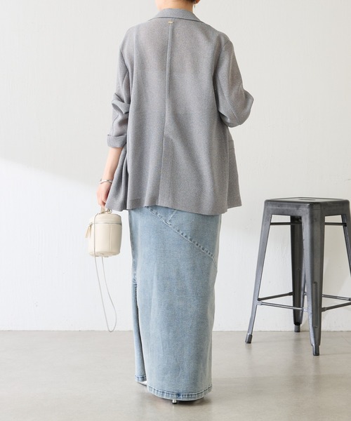 COLLAGE GALLARDAGALANTE（コラージュガリャルダガランテ）の「メッシュダブルジャケット/WEB限定カラー・サイズ展開（テーラードジャケット・レディース・グレー/ベージュ/ネイビー/オレンジ・FREE/2）」の12枚目の写真