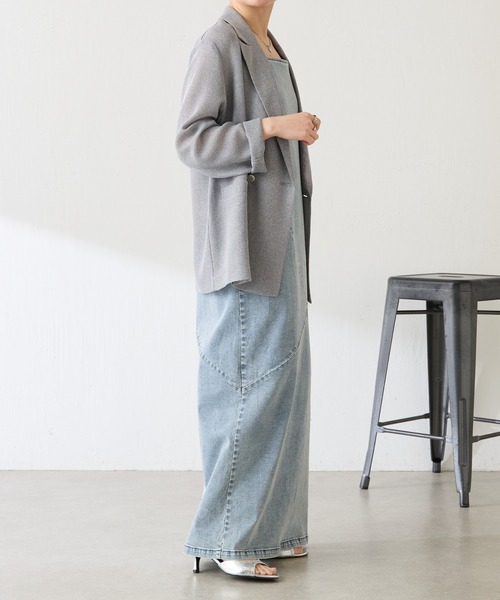 COLLAGE GALLARDAGALANTE（コラージュガリャルダガランテ）の「メッシュダブルジャケット/WEB限定カラー・サイズ展開（テーラードジャケット・レディース・グレー/ベージュ/ネイビー/オレンジ・FREE/2）」の13枚目の写真