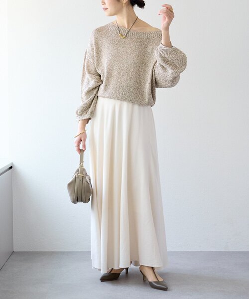 RIVE DROITE(リヴドロワ)の「予約【セットアップ可/上品な落ち感】ガーメントダイフレアバイアススカート(スカート・レディース・ホワイト系その他/モカ/カーキ・38/36)」の5枚目の写真