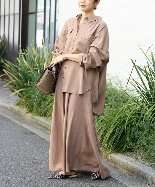 RIVE DROITE(リヴドロワ)の「予約【セットアップ可/上品な落ち感】ガーメントダイフレアバイアススカート(スカート・レディース・ホワイト系その他/モカ/カーキ・38/36)」の22枚目の写真