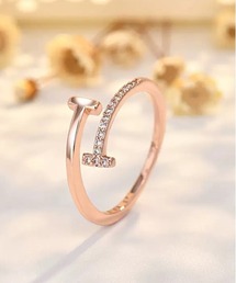 ALWAYS GOOD TIME（オルウェイズグッドタイム）の「ジルコンデザインオープンリング／上品シンプルリング/指輪（リング）」