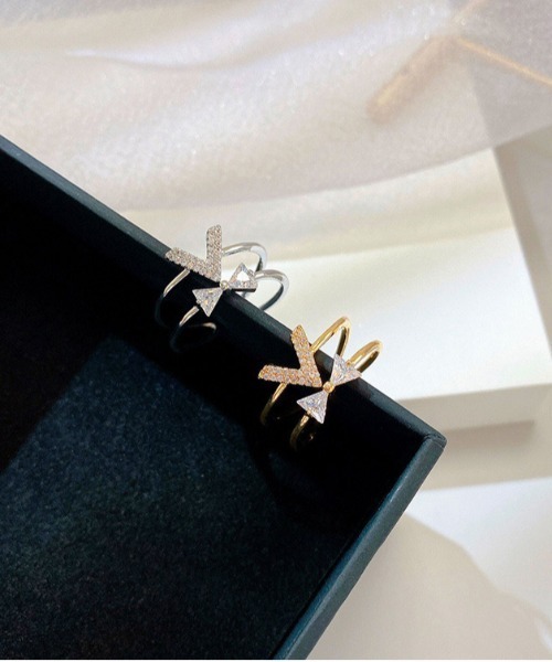 ALWAYS GOOD TIME(オルウェイズグッドタイム)の「ジルコンデザインオープンリング/上品シンプルリング/指輪(リング・レディース・ゴールド/ピンクゴールド/シルバー・FREE)」の7枚目の写真