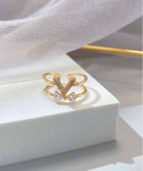 ALWAYS GOOD TIME(オルウェイズグッドタイム)の「ジルコンデザインオープンリング/上品シンプルリング/指輪(リング・レディース・ゴールド/ピンクゴールド/シルバー・FREE)」の8枚目の写真