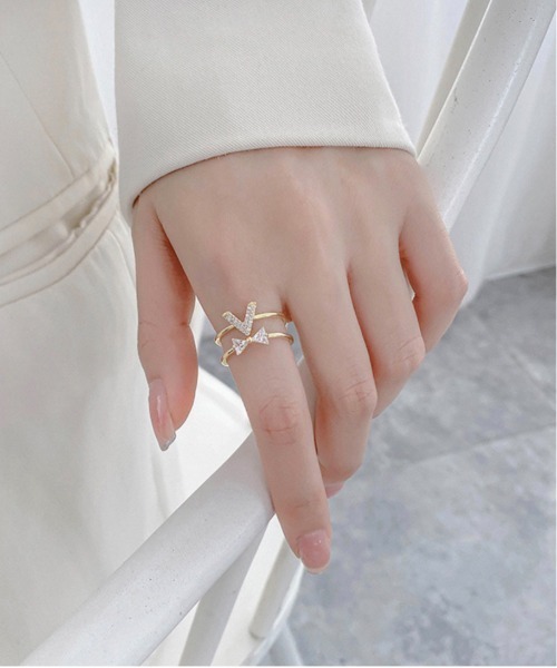 ALWAYS GOOD TIME(オルウェイズグッドタイム)の「ジルコンデザインオープンリング/上品シンプルリング/指輪(リング・レディース・ゴールド/ピンクゴールド/シルバー・FREE)」の13枚目の写真