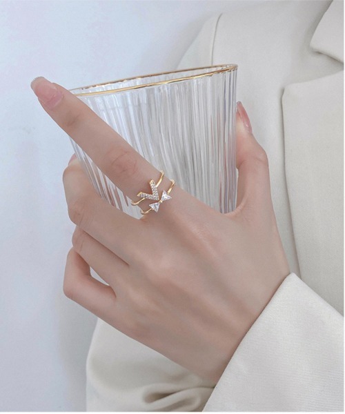 ALWAYS GOOD TIME(オルウェイズグッドタイム)の「ジルコンデザインオープンリング/上品シンプルリング/指輪(リング・レディース・ゴールド/ピンクゴールド/シルバー・FREE)」の15枚目の写真