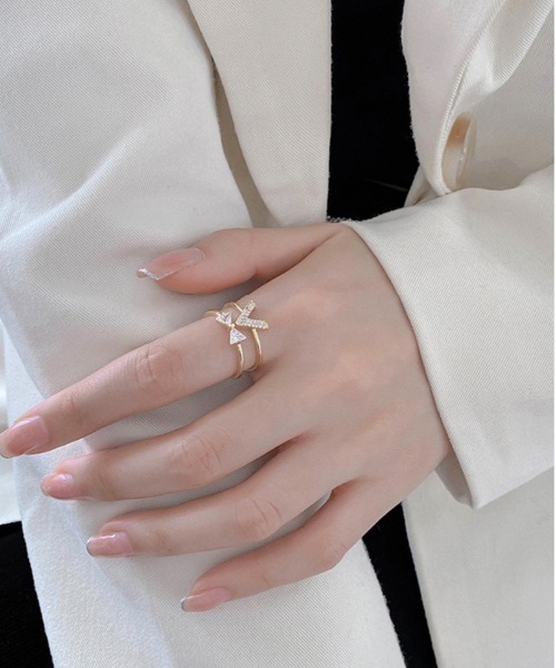 ALWAYS GOOD TIME(オルウェイズグッドタイム)の「ジルコンデザインオープンリング/上品シンプルリング/指輪(リング・レディース・ゴールド/ピンクゴールド/シルバー・FREE)」の14枚目の写真