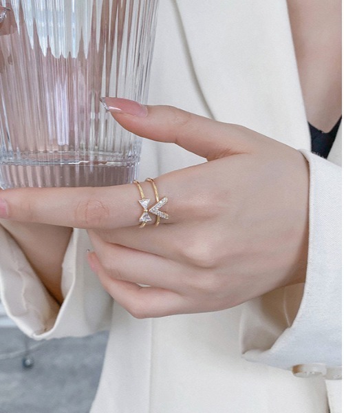 ALWAYS GOOD TIME(オルウェイズグッドタイム)の「ジルコンデザインオープンリング/上品シンプルリング/指輪(リング・レディース・ゴールド/ピンクゴールド/シルバー・FREE)」の16枚目の写真