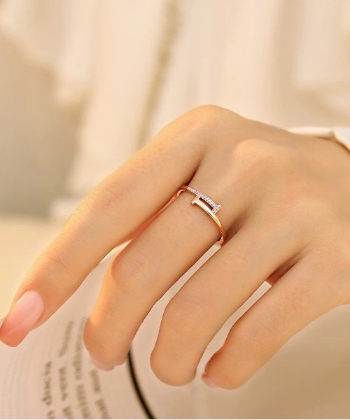 ALWAYS GOOD TIME(オルウェイズグッドタイム)の「ジルコンデザインオープンリング/上品シンプルリング/指輪(リング・レディース・ゴールド/ピンクゴールド/シルバー・FREE)」の21枚目の写真