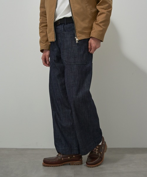 HOUSTON(ヒューストン)の「【HOUSTON】USA COTTON DENIM SAILOR PANTS デニムセーラーパンツ ワイドストレート 10079(デニムパンツ・メンズ・インディゴブルー/ブルー系その他2・L/M/S)」の9枚目の写真
