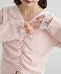 mystic | 【新色ブラック/2種類のレイヤード素材】配色カットソー(Tシャツ/カットソー)