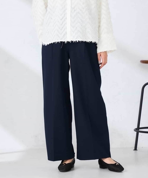 a.v.v(アーヴェヴェ)の「【洗える】ハイウエストワイドパンツ(その他パンツ・レディース・ネイビー/ベージュ・38/40)」の14枚目の写真
