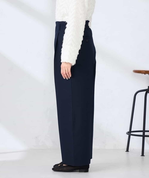 a.v.v(アーヴェヴェ)の「【洗える】ハイウエストワイドパンツ(その他パンツ・レディース・ネイビー/ベージュ・38/40)」の6枚目の写真
