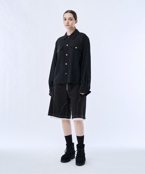 PHILTHEORY(フィルセオリー)の「Stripe sheer shirt / ストライプシアーシャツ(シャツ/ブラウス・メンズ・カーキ/ブラック・1/3/2)」の11枚目の写真