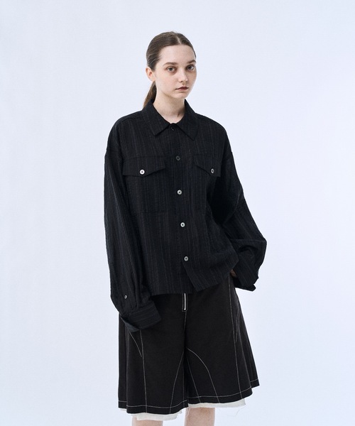 PHILTHEORY(フィルセオリー)の「Stripe sheer shirt / ストライプシアーシャツ(シャツ/ブラウス・メンズ・カーキ/ブラック・1/3/2)」の13枚目の写真