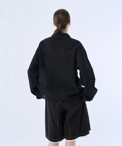 PHILTHEORY(フィルセオリー)の「Stripe sheer shirt / ストライプシアーシャツ(シャツ/ブラウス・メンズ・カーキ/ブラック・1/3/2)」の15枚目の写真