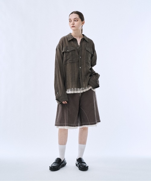 PHILTHEORY(フィルセオリー)の「Stripe sheer shirt / ストライプシアーシャツ(シャツ/ブラウス・メンズ・カーキ/ブラック・1/3/2)」の20枚目の写真