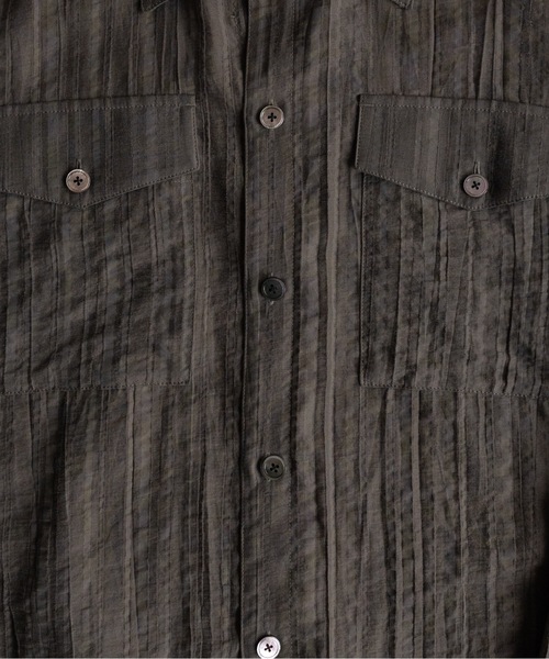 PHILTHEORY(フィルセオリー)の「Stripe sheer shirt / ストライプシアーシャツ(シャツ/ブラウス・メンズ・カーキ/ブラック・1/3/2)」の5枚目の写真