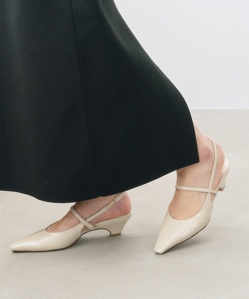 LE TALON（ルタロン）の「4cmフレンチスクエアスリングバック（パンプス・レディース・アイボリー/ガンメタ/モスグリーン/ブラックミックス・23.5cm/23cm/22.5cm/22cm/25cm/24.5cm/24cm）」の14枚目の写真