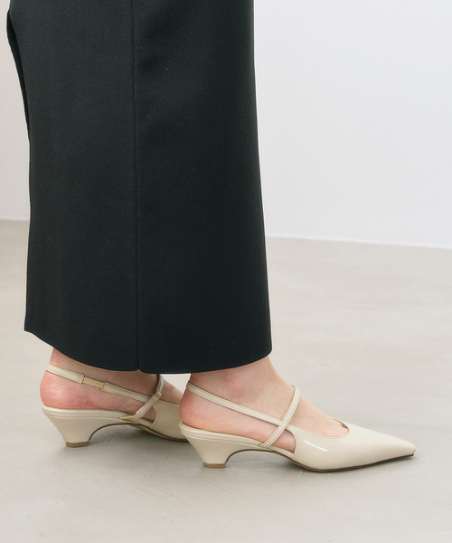 LE TALON（ルタロン）の「4cmフレンチスクエアスリングバック（パンプス・レディース・アイボリー/ガンメタ/モスグリーン/ブラックミックス・23.5cm/23cm/22.5cm/22cm/25cm/24.5cm/24cm）」の15枚目の写真