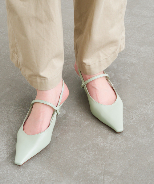 LE TALON（ルタロン）の「4cmフレンチスクエアスリングバック（パンプス・レディース・アイボリー/ガンメタ/モスグリーン/ブラックミックス・23.5cm/23cm/22.5cm/22cm/25cm/24.5cm/24cm）」の21枚目の写真