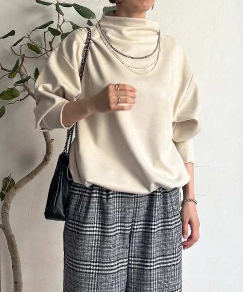 un dix cors(アンディコール)の「ドロストチュニック(Tシャツ/カットソー・レディース・ピンク/グレイッシュベージュ/オフホワイト/チャコールグレー・FREE)」の8枚目の写真