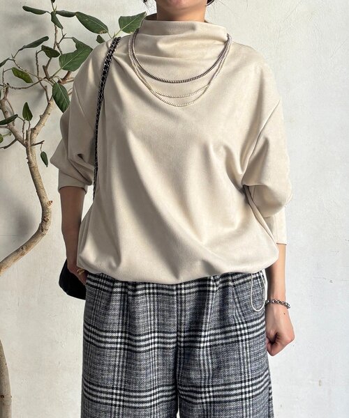 un dix cors(アンディコール)の「ドロストチュニック(Tシャツ/カットソー・レディース・ピンク/グレイッシュベージュ/オフホワイト/チャコールグレー・FREE)」の20枚目の写真