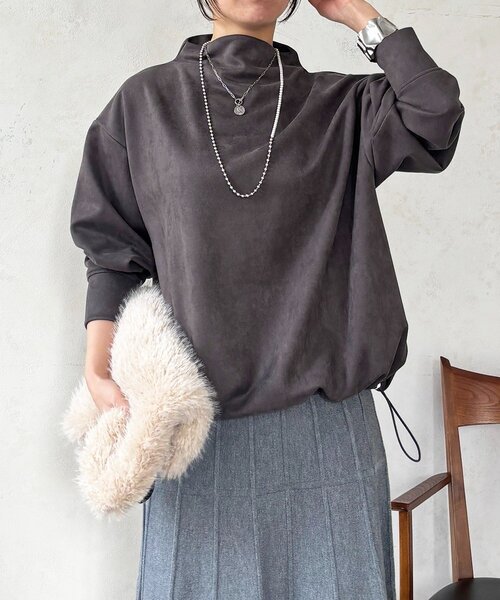 un dix cors(アンディコール)の「ドロストチュニック(Tシャツ/カットソー・レディース・ピンク/グレイッシュベージュ/オフホワイト/チャコールグレー・FREE)」の21枚目の写真