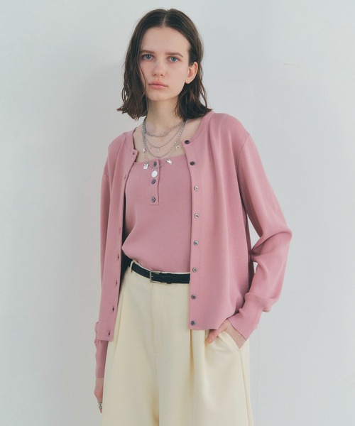 YECCA VECCA（イェッカヴェッカ）の「【UVカット/マシンウォッシャブル】アンサンブルニット（カーディガン/ボレロ・レディース・ピンク/その他7/アイボリー/ブラック・FREE）」の5枚目の写真