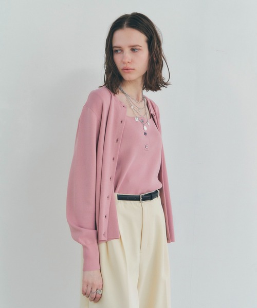 YECCA VECCA（イェッカヴェッカ）の「【UVカット/マシンウォッシャブル】アンサンブルニット（カーディガン/ボレロ・レディース・ピンク/その他7/アイボリー/ブラック・FREE）」の6枚目の写真