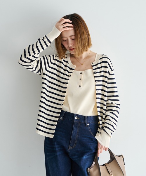 YECCA VECCA（イェッカヴェッカ）の「【UVカット/マシンウォッシャブル】アンサンブルニット（カーディガン/ボレロ・レディース・ピンク/その他7/アイボリー/ブラック・FREE）」の12枚目の写真