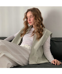 Faux Leather Collar Vest (2colors)