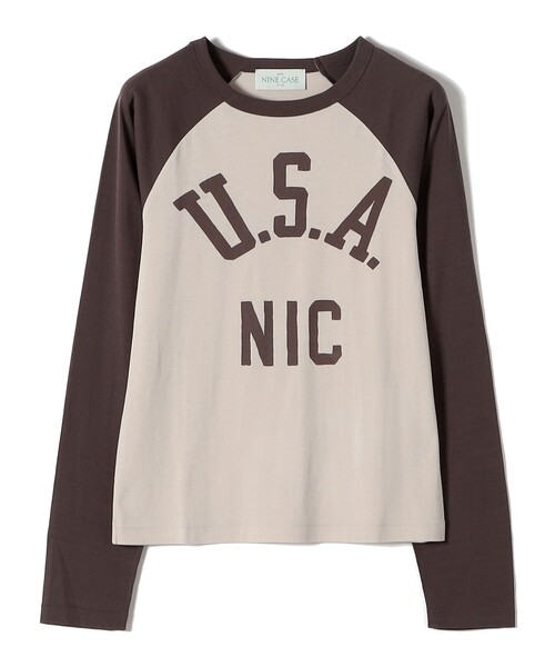 SHIPS（シップス）の「NINE CASE:〈手洗い可能〉シアー ラグラン TEE（Tシャツ/カットソー・レディース・ネイビー/ブラウン・ONE SIZE）」の20枚目の写真