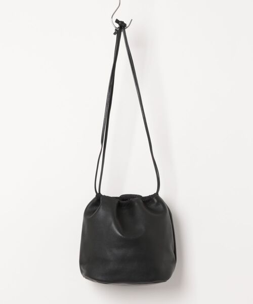 ADAM PATEK（アダムパテック）の「【ADAMPATEK】water repellent leather drawstring bag（ショルダーバッグ・メンズ・ブラック・FREE）」の5枚目の写真