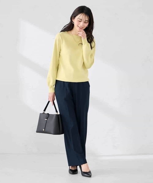 a.v.v（アーヴェヴェ）の「【WEB限定/洗える/UVカット】ボートネックパフスリーブニット（ニット/セーター・レディース・ホワイト/ブルー/クリーム/ブラック/グレー系その他・40/38/42/36）」の10枚目の写真