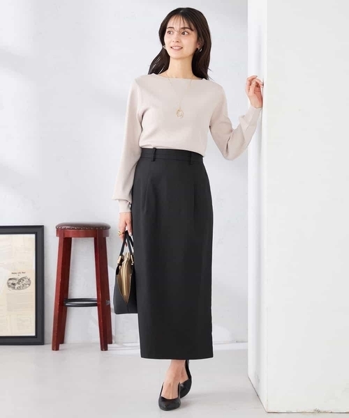 a.v.v（アーヴェヴェ）の「【WEB限定/洗える/UVカット】ボートネックパフスリーブニット（ニット/セーター・レディース・ホワイト/ブルー/クリーム/ブラック/グレー系その他・40/38/42/36）」の22枚目の写真