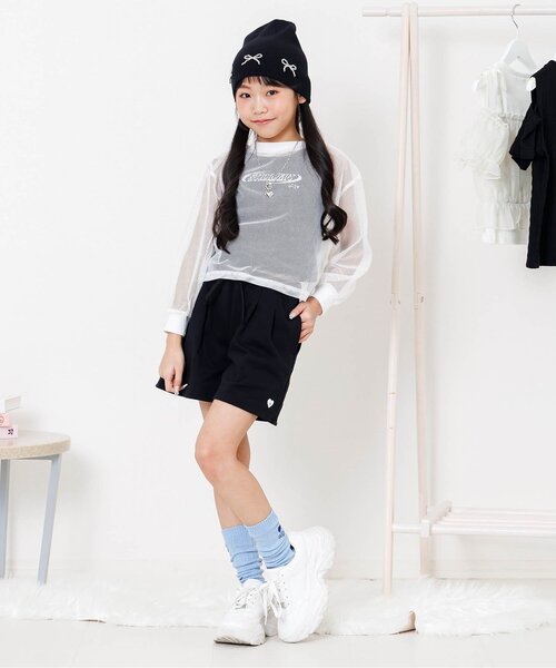 algy（アルジー）の「ハートalgyロゴルーズソックス（ソックス/靴下・キッズ・オフホワイト/ピンク/サックスブルー/ブラック・24/21）」の9枚目の写真