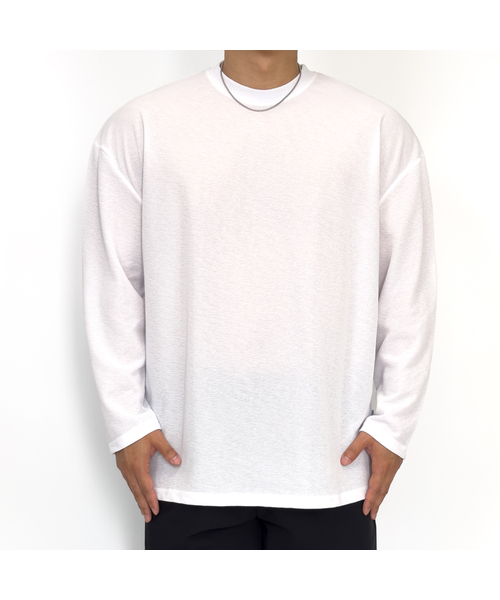 PACIENCIA(パシエンシア)の「AIR-LINE機能性オーバーサイズ長袖(Tシャツ/カットソー・メンズ・ブラック/ホワイト・LARGE/X-LARGE/XX-LARGE)」の2枚目の写真