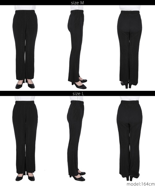 coca(coca)(コカ)の「ストレッチプリーツイージーフレアパンツ(その他パンツ・レディース・チャコール/ブラック/グレイッシュベージュ/A・L/M)」の21枚目の写真