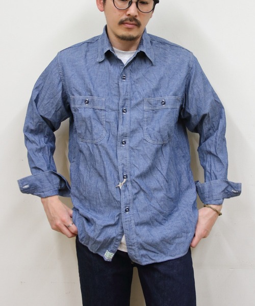 orSlow(オアスロウ)の「orSlow/オアスロウ リラックスフィット シャンブレー ワークシャツ RELAX FIT CHAMBRAY WORK SHIRT(シャツ/ブラウス・メンズ・ブルー・2/3)」の1枚目の写真