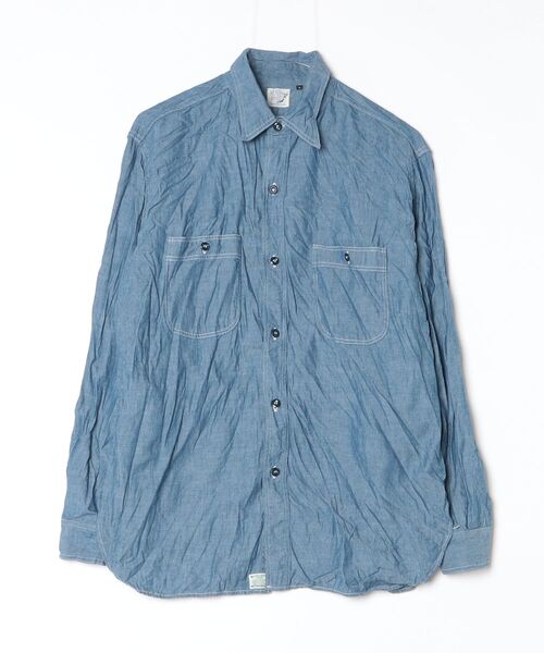 orSlow（オアスロウ）の「orSlow/オアスロウ　リラックスフィット シャンブレー ワークシャツ　RELAX FIT CHAMBRAY WORK SHIRT（シャツ/ブラウス・メンズ・ブルー・2/3）」の8枚目の写真