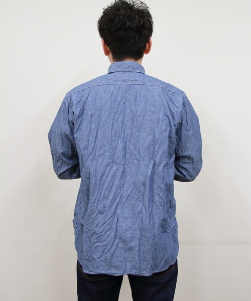 orSlow（オアスロウ）の「orSlow/オアスロウ　リラックスフィット シャンブレー ワークシャツ　RELAX FIT CHAMBRAY WORK SHIRT（シャツ/ブラウス・メンズ・ブルー・2/3）」の5枚目の写真