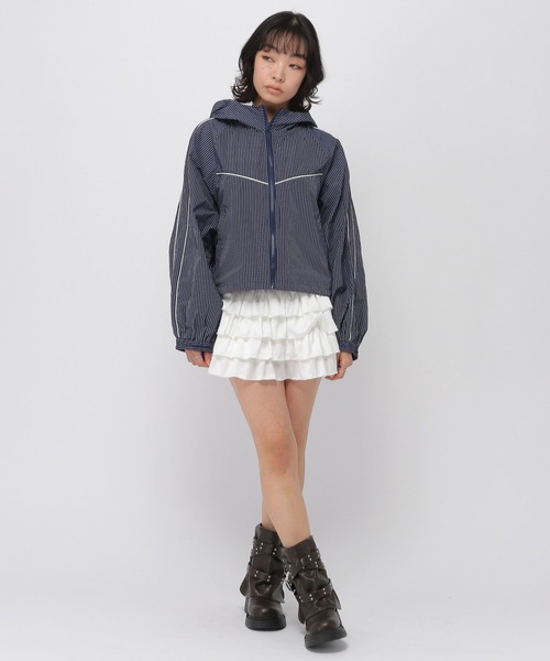 3.3 Field Trip (3.3フィールドトリップ)の「3.3 Field Trip/ナイロンジップフードブルゾン(ブルゾン・レディース・ホワイト/ネイビー・FREE)」の8枚目の写真