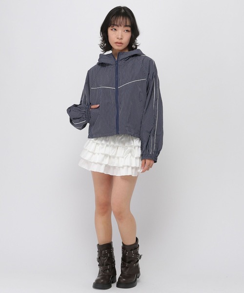 3.3 Field Trip (3.3フィールドトリップ)の「3.3 Field Trip/ナイロンジップフードブルゾン(ブルゾン・レディース・ホワイト/ネイビー・FREE)」の9枚目の写真