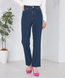 GALLORIA | 【ウエスト平ゴム内蔵】デニムセミフレアパンツ(デニムパンツ)