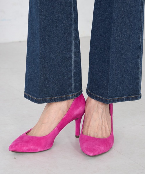 GALLORIA（ギャローリア）の「【ウエスト平ゴム内蔵】デニムセミフレアパンツ（デニムパンツ・レディース・ネイビー/ライトブルー・L/LL/M/S）」の9枚目の写真