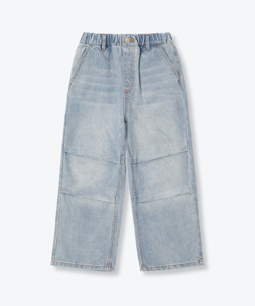 MUSINSA STANDARD KIDS（ムシンサスタンダードキッズ）の「デニムバンディングパラシュートパンツ[スカイブルー]（デニムパンツ・レディース・その他・100/110/120/130/140/150/160）」の3枚目の写真