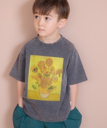 MAKE YOUR DAY | 製品染めひまわり半袖Tシャツ■80～140cm(Tシャツ/カットソー)