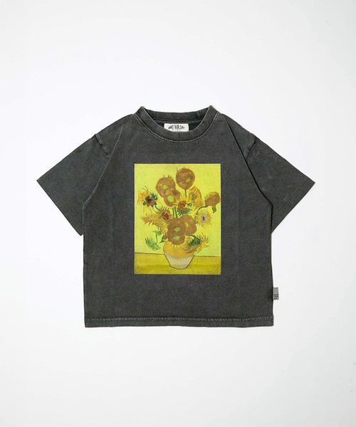 MAKE YOUR DAY（メイクユアデイ）の「製品染めひまわり半袖Tシャツ■80～140cm（Tシャツ/カットソー・キッズ・ベージュ/チャコールグレー・90/100/110/120/130/140/80）」の3枚目の写真